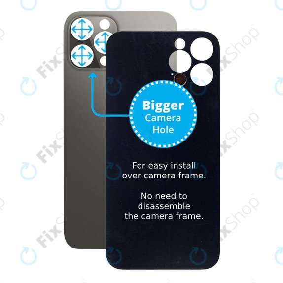 Apple iPhone 12 Pro Max - Backcover Glas Vergrössertes Ringloch für die Kamera (Graphite)