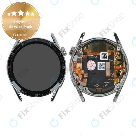 Huawei Watch GT 3 JPT-B19 46mm - LCD Display + Touch Screen + Frame (Silver) - 02354QMS Genuine Service Pack