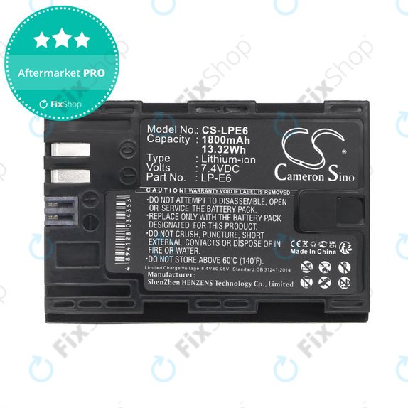 Akku batterie für Canon EOS 60D, 5D Mk II, 7D, 1800mAh, Li-Ion, 7.4V, LP-E6, HQ