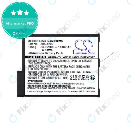 Akku batterie für DJI Osmo Action 3, Action 4, 1800mAh, Li-Ion, 3.85V, BCX202, HQ