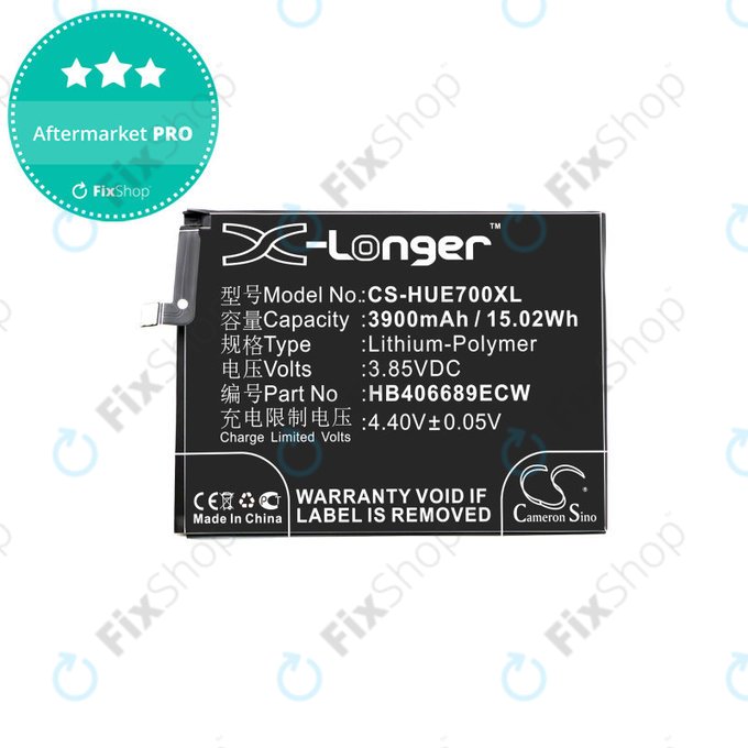 Batterie für Huawei Y7, 3900mAh, Li-Pol, 3.85V, HB406689ECW, HQ