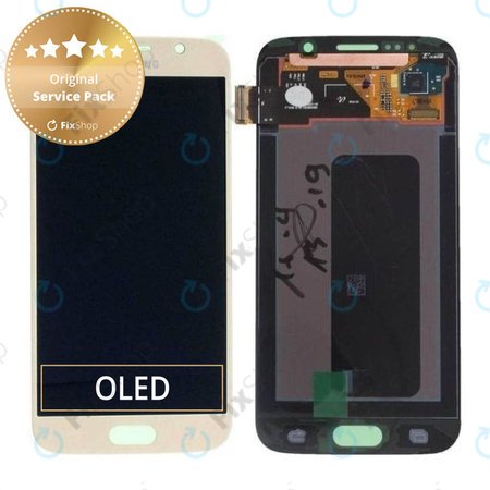 Samsung Galaxy S6 G920F - LCD Display + Touchscreen Front Glas (Gold Platinum) - GH97-17260C Genuine Service Pack