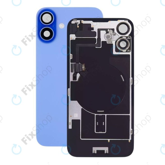 Apple iPhone 16 - Rückgehäuseglas + Kameraglas + Metallplatte + Magsafe-Magnet (Ultramarine)