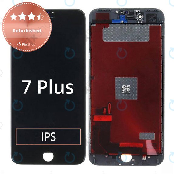 Display für iPhone 7 Plus, Black, Touchscreen-Glas mit Rahmen, Refurbished