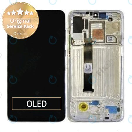 Xiaomi Mi 9 Pro 5G - LCD Display + Touchscreen Front Glas + Rahmen (Dream White) - 5600020F1X00 Genuine Service Pack