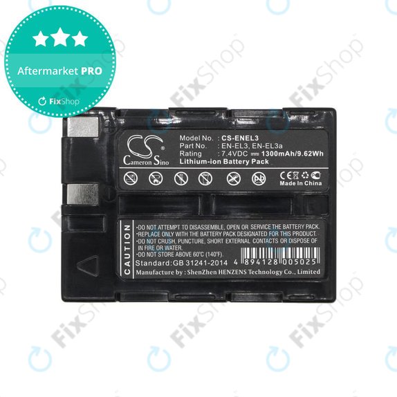 Akku batterie für Nikon D100, D50, D70, D70s, 1300mAh, Li-Ion, 7.4V, EN-EL3, HQ
