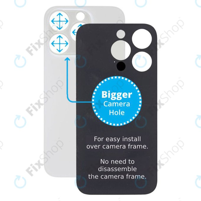 Apple iPhone 14 Pro - Backcover Glas Vergrössertes Ringloch für die Kamera (Silver)
