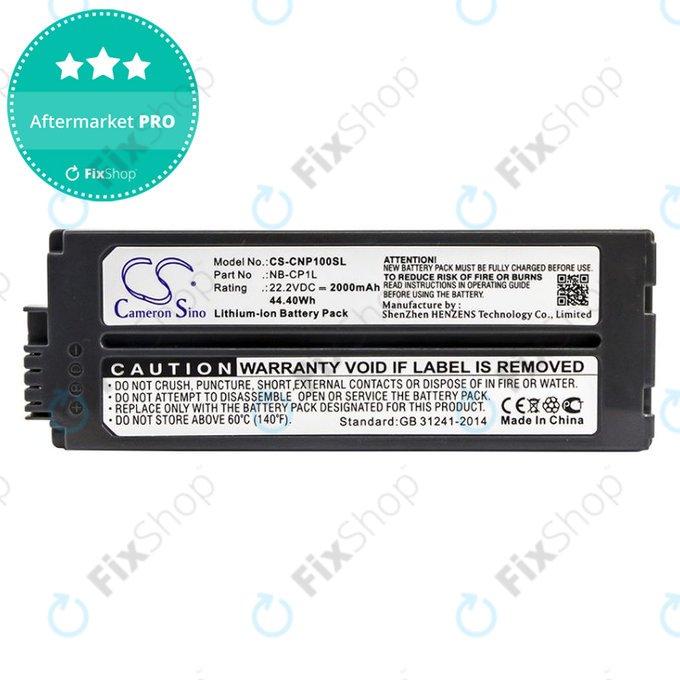 Akku batterie für Canon Selphy CP, 2000mAh, Li-Ion, 22.2V, NB-CP1L, HQ