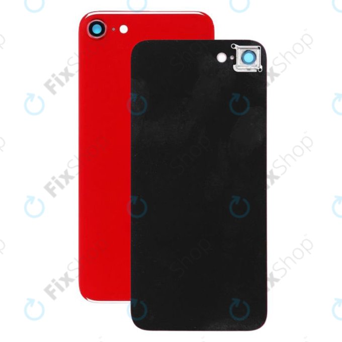 Apple iPhone 8 - Backcover Glas + Rückfahrkameraglas (Red)