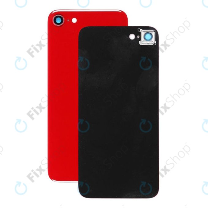 Apple iPhone SE (2nd Gen 2020) - Backcover Glas + Rückfahrkameraglas (Red)