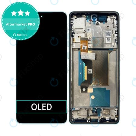 Motorola Edge 60 Fusion - LCD Display + Touchscreen Front Glas + Rahmen (Amazonite) OLED