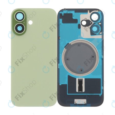 Apple iPhone 17 - Rückgehäuseglas + Kameraglas + Metallplatte + Magsafe-Magnet (Sage)