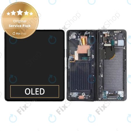 Samsung Galaxy Z Fold 5 F946B - LCD Display + Touchscreen Front Glas + Rahmen (Phantom Black) - GH82-31842A Genuine Service Pack