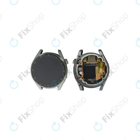 Huawei Watch 3 Pro Elite Galileo-L50E - LCD Display + Touchscreen Front Glas + Rahmen (Titanium Grey) - 02354JPS Genuine Service Pack