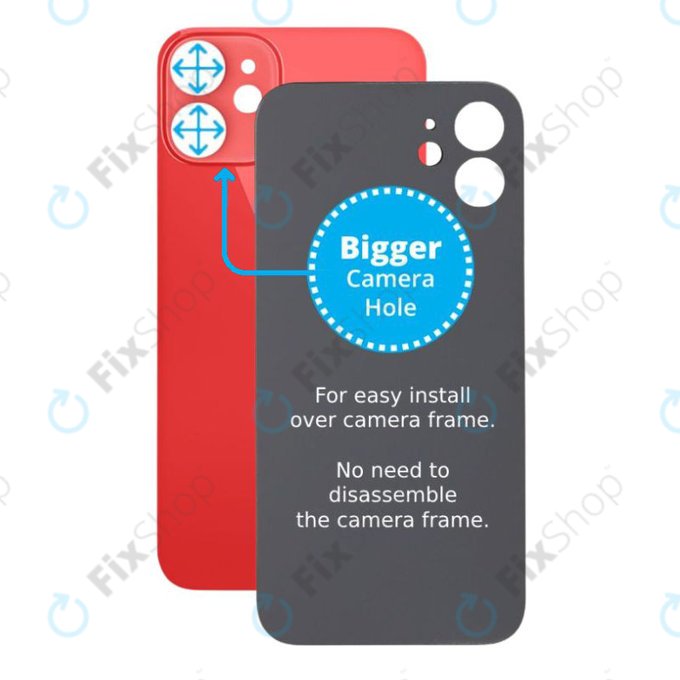 Apple iPhone 12 Mini - Backcover Glas Vergrössertes Ringloch für die Kamera (Red)