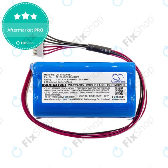 Batterie für Marshall Kilburn II, 5200mAh, Li-Ion, 7.4V, TF18650-3200-4S2PA, HQ