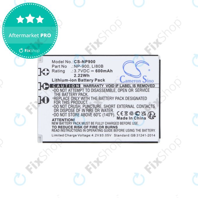 Batterie für Agfa, Aosta, Avant, Benq, Minolta, Olympus, Polaroid, 600mAh, Li-Ion, 3.7V, Li-80B, HQ