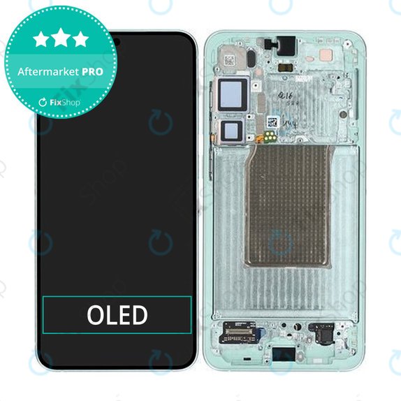 Samsung Galaxy S25 Plus - LCD Display + Touchscreen Front Glas + Rahmen (Mint) OLED