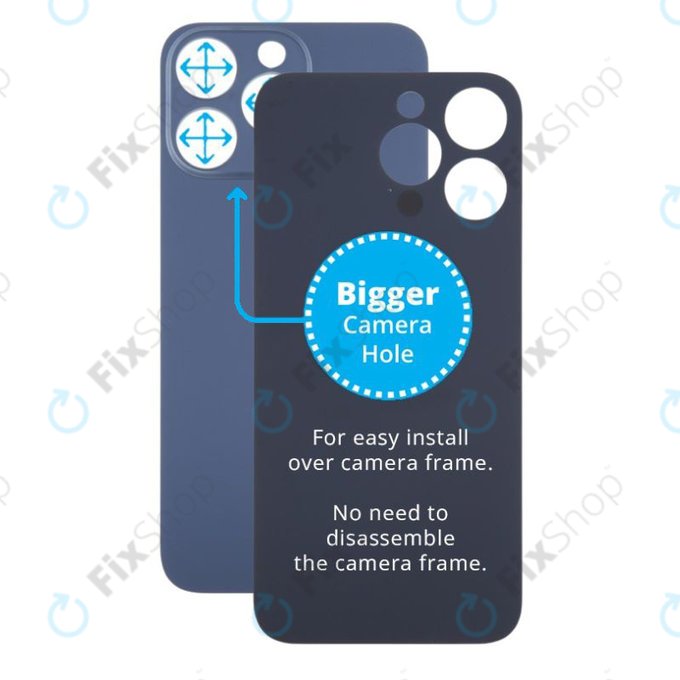 Apple iPhone 15 Pro Max - Backcover Glas Vergrössertes Ringloch für die Kamera (Blue Titanium)