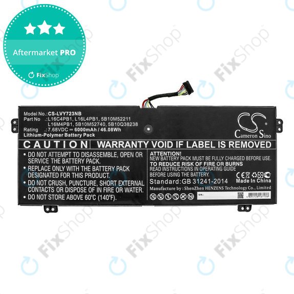Ladegerät für Lenovo Yoga 720-13, 730-13, 6000mAh, Li-Pol, 7.68V, L16L4PB1, HQ
