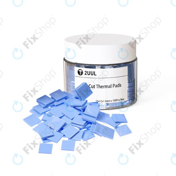2UUL Vorgeschnittene Thermische Silikonpads - 12 x 12 x 1.5mm (100Stk.)