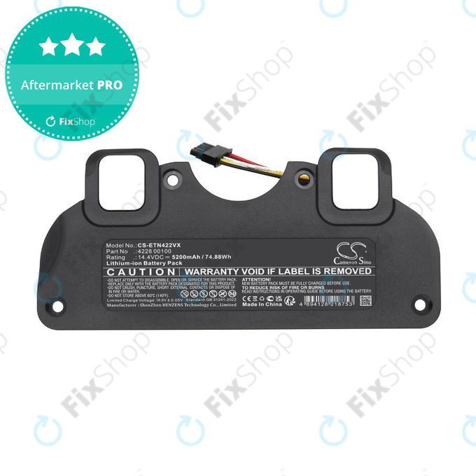 Akku batterie für ETA 4228 Navaggio Profi, 5200mAh, Li-Ion, 14.4V, 4228 00100, HQ