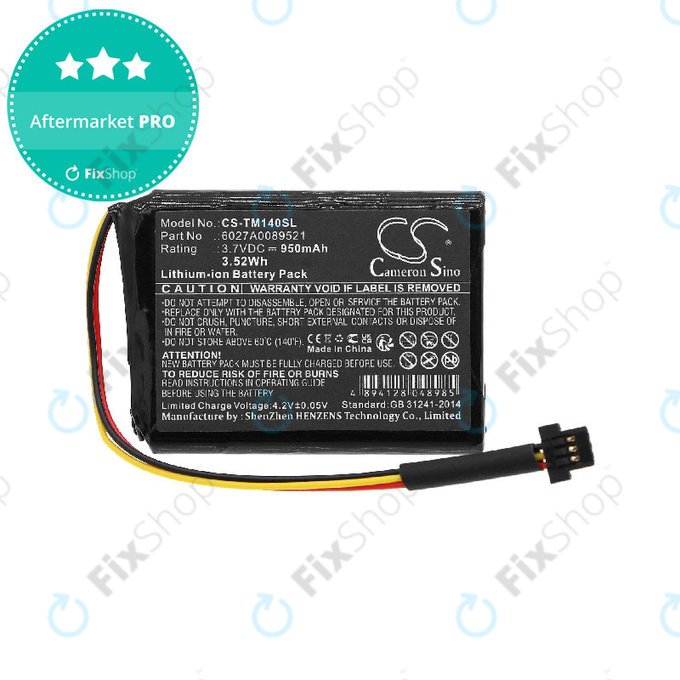 Batterie für TomTom One 140, Go 500, 950mAh, Li-ion, 3.7V, P2, HQ