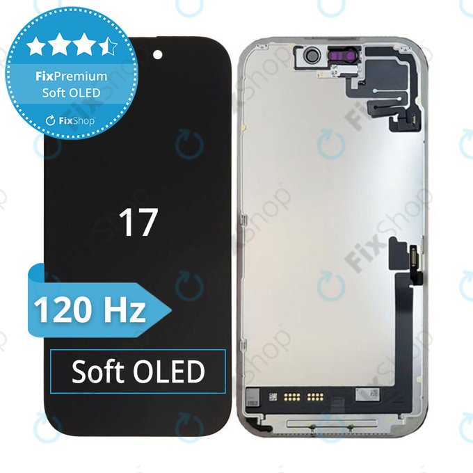 Display Soft OLED 120Hz für iPhone 17 - Touchscreen + Rahmen, DIAGNOSTIC