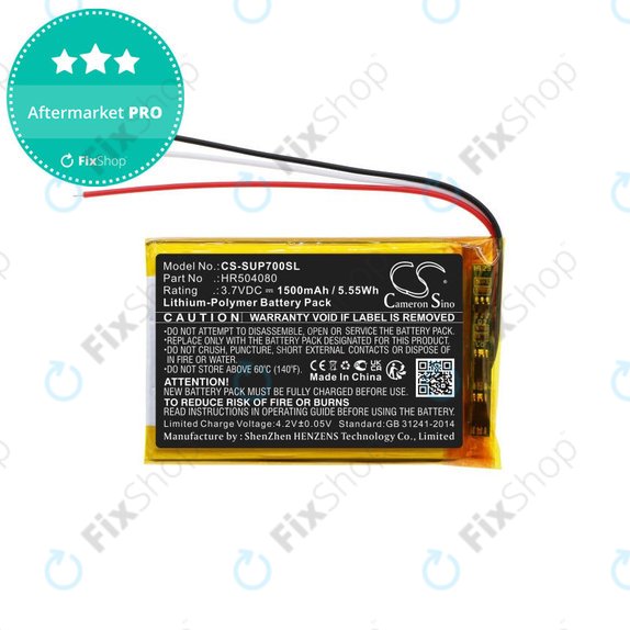 Batterie für Navitel Ms700, Serioux Upq700, 1500mAh, Li-Pol, 3.7V, HR504080, HQ