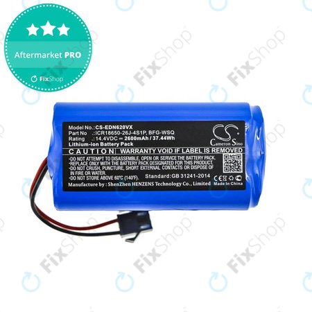 Ecovacs CEN360, CEN361, Deebot CEN546, DN622, N79, N79S, DH35, DH43, DH45, DN620, DN621 - Akku Batterie BFG-WSQ, ICR18650-26J-4S1P, UR18650ZY-4S1P-AAM Li-Ion 14.4V 2600mAh HQ