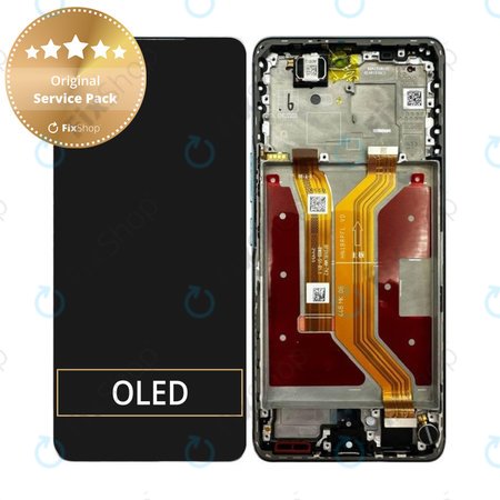 Honor Magic7 Lite - LCD Display + Touchscreen Front Glas + Rahmen (Jade Cyan) - 0235AMMN Genuine Service Pack