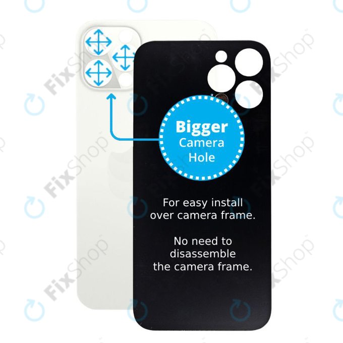 Apple iPhone 12 Pro - Backcover Glas Vergrössertes Ringloch für die Kamera (Silver)