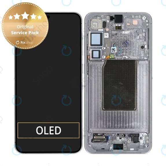 Samsung Galaxy S25 Plus - LCD Display + Touchscreen Front Glas + Rahmen (Silver Shadow) - GH82-36368A Genuine Service Pack
