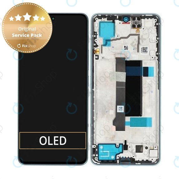Xiaomi Redmi Note 13 Pro 5G 2312DRA50C - LCD Display + Touchscreen Front Glas + Rahmen (Ocean Teal) - 5600010N1600 Genuine Service Pack