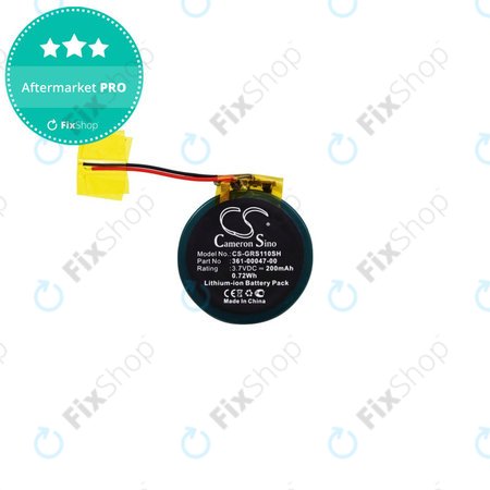 Batterie für Garmin Approach S1, S3, S4, Forerunner 110, 210, S1, 200mAh, Li-Ion, 3.7V, 361-00047-00, HQ