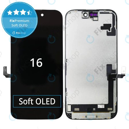 Display Soft OLED für iPhone 16 - Touchscreen + Rahmen, DIAGNOSTIC