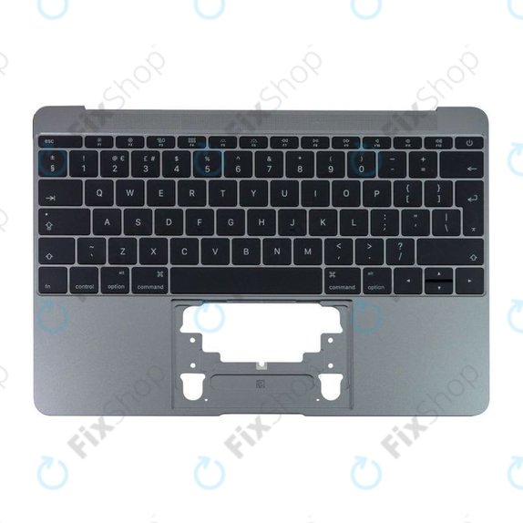 Apple MacBook 12" A1534 (Early 2015 - Mid 2017) - Oberer Rahmen Tastatur + Tastatur UK (Space Gray)