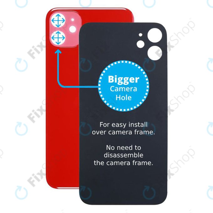 Apple iPhone 11 - Backcover Glas Vergrössertes Ringloch für die Kamera (Red)