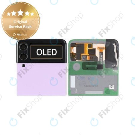 Samsung Galaxy Z Flip 3 F711B - LCD Display + Touchscreen Front Glas + Rahmen (Externe) (Lavender) - GH97-26773D Genuine Service Pack