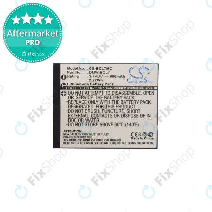 Panasonic Lumix DMC-F5, FH10, FS50, SZ3, SZ9, XS1 - Akku Batterie DMW-BCL7 Li-Ion 600mAh HQ