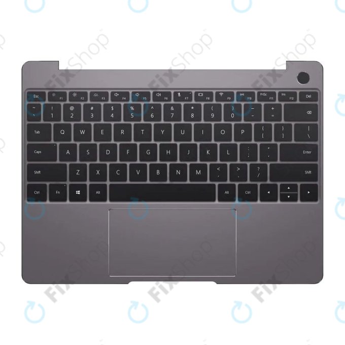 Huawei MateBook 13 2020 - Abdeckung C (Armlehne) + Tastatur + Touchpad UK Verzia (Space Grey) - 02353MAW
