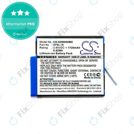 Batterie für Gopro Hero 9, 11, 1720mAh, Li-Ion, 3.85V, SPBL1B, HQ