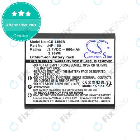Akku batterie für Olympus MJU, Casio Exilim, Kodak PIXPRO, 800mAh, Li-Ion, 3.7V, NP-150, HQ