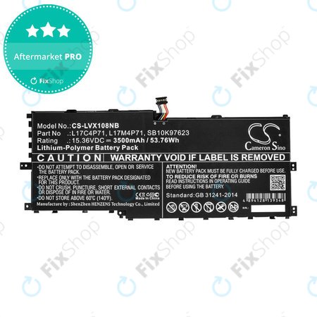 Batterie für Lenovo ThinkPad X1 Yoga 2018, 3500mAh, Li-Pol, 15.36V, L17C4P71, HQ