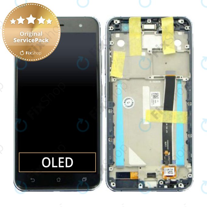 Asus Zenfone 3 ZE520KL (Z017D) - LCD Display + Touchscreen Front Glas + Rahmen (Sapphire Black) Genuine Service Pack