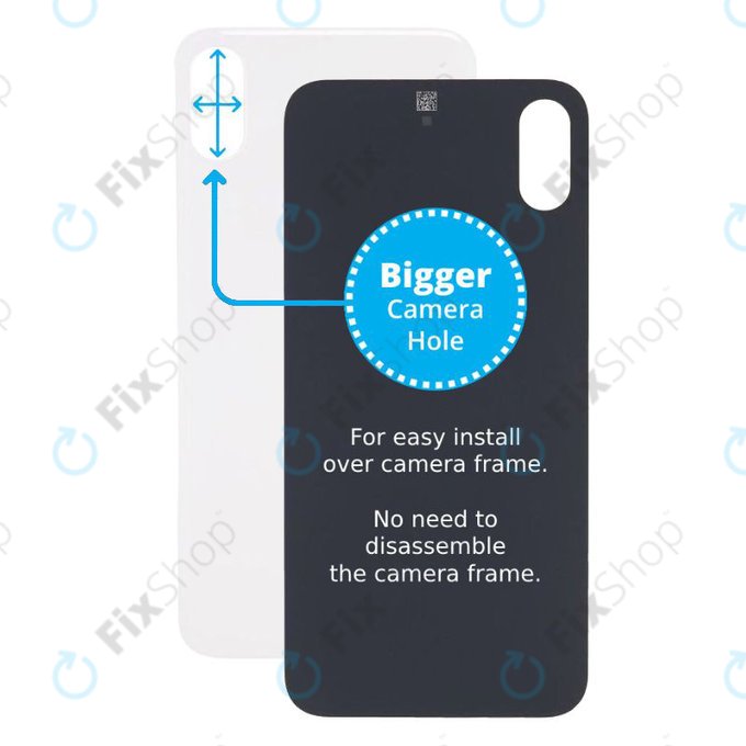 Apple iPhone XS - Backcover Glas Vergrössertes Ringloch für die Kamera (Silver)
