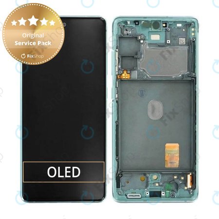 Samsung Galaxy S20 FE G780F - LCD Display + Touchscreen Front Glas + Rahmen (Cloud Mint) - GH82-24220D, GH82-31328D, GH82-31329D, GH82-24219D Genuine Service Pack