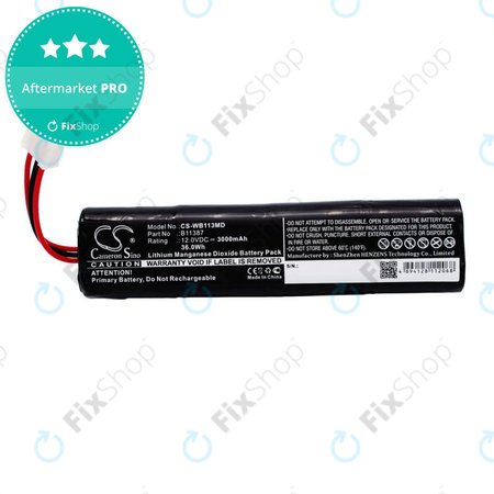 Akku batterie für Schiller America AED 10 Jump Start, 3000mAh, Li-MnO2, 12V, 00185-2, HQ