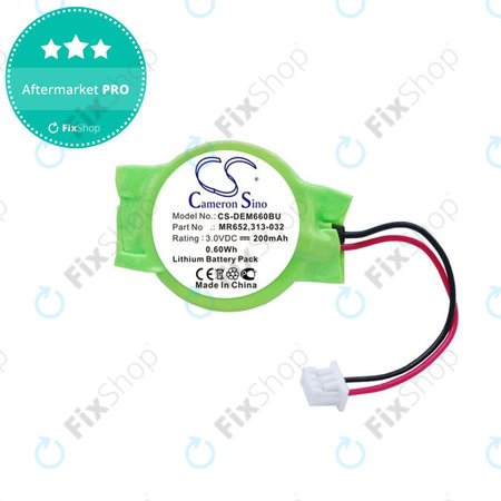 Backup Batterie für Dell Latitude E6320, 200mAh, Lithium, 3V, 077-A00, HQ