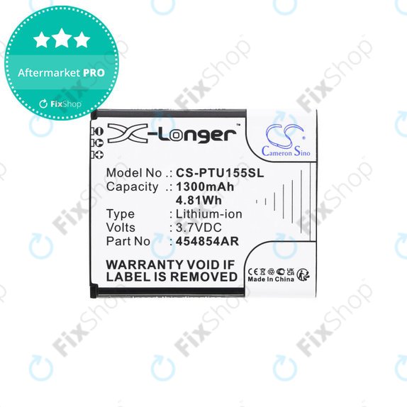 Batterie für Panasonic Kx-Tu150, Kx-Tu150exr, 1300mAh, Li-Ion, 3.7V, 454854AR, HQ